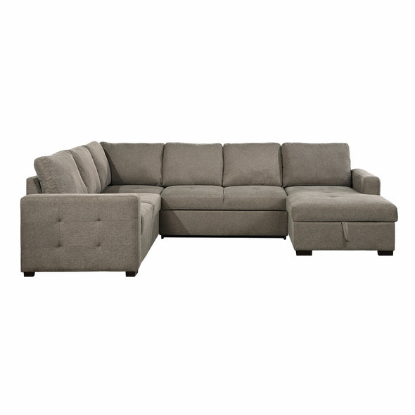 9206BR*33LRC (3/3)3-Piece Sectional with Pull-out Bed and Right Chaise with Hidden Storage - Luna Furniture