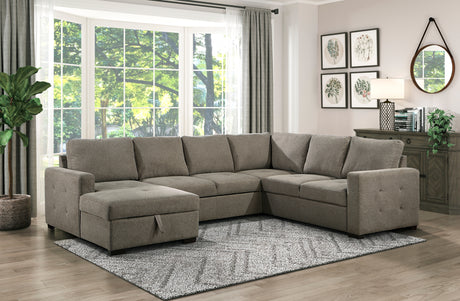 9206BR*3LC3R (3/3)3-Piece Sectional with Pull-out Bed and Left Chaise with Hidden Storage - Luna Furniture