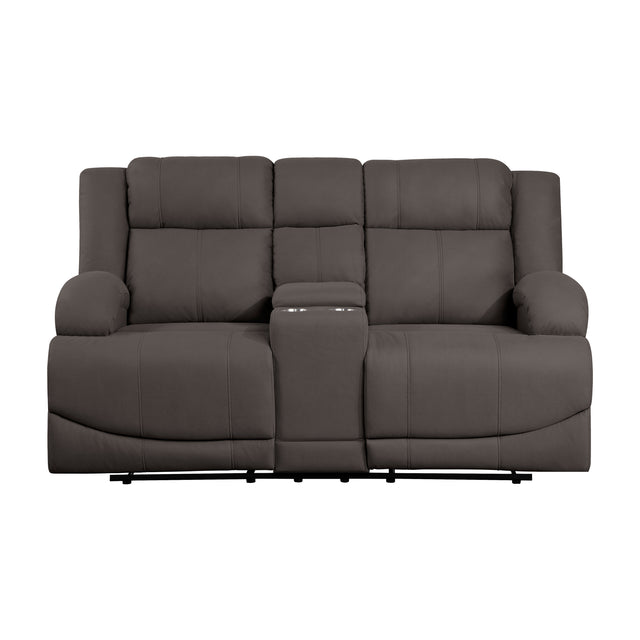 9207CHC-2 Double Reclining Love Seat with Center Console - Luna Furniture
