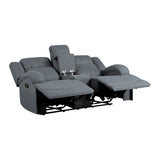 9207GPB-2 Double Reclining Love Seat with Center Console - Luna Furniture