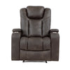 9211BRG-1PWH Power Reclining Chair with Power Headrest and Storage Arms, Cup Holders - Luna Furniture