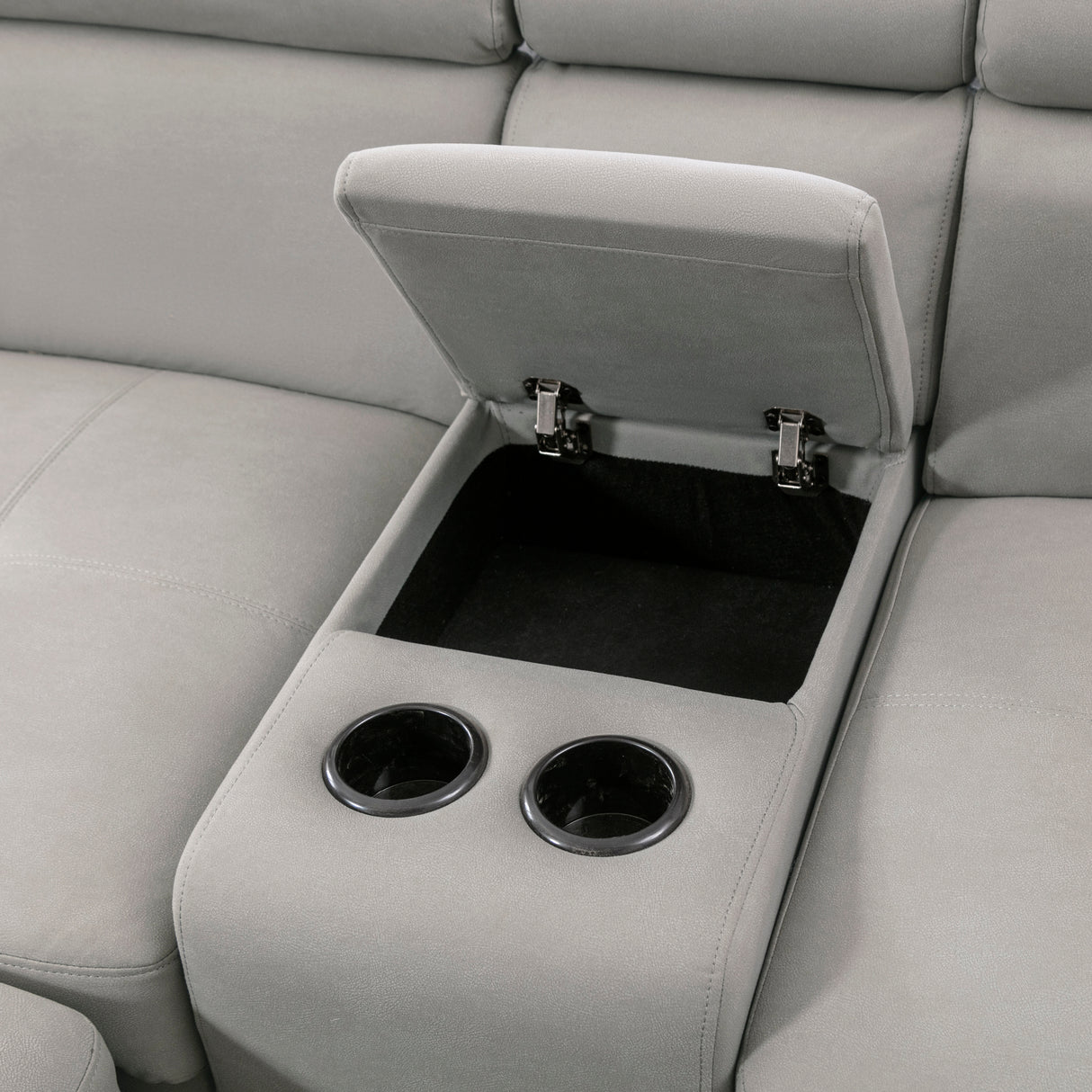 Farrah Light Gray 3-Piece Sectional with Adjustable Headrests, Pull-out Bed and Console from Homelegance - Luna Furniture