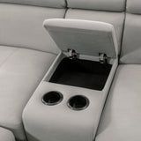 Farrah Light Gray 3-Piece Sectional with Adjustable Headrests, Pull-out Bed and Console from Homelegance - Luna Furniture