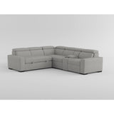 Farrah Light Gray 3-Piece Sectional with Adjustable Headrests, Pull-out Bed and Console from Homelegance - Luna Furniture