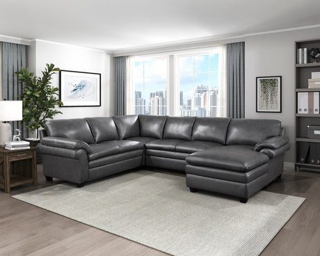 9267GY*42LRC (4)4-Piece Sectional with Right Chaise - Luna Furniture