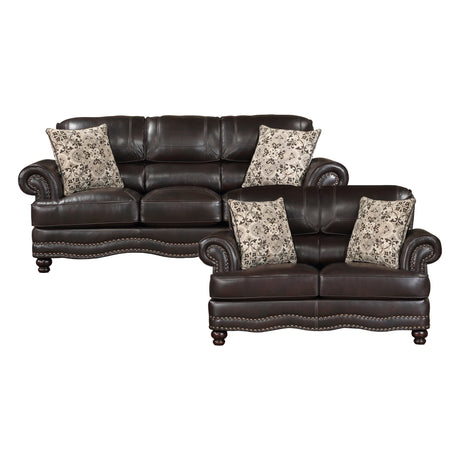 Milford Brown 2-Piece Living Room Set from Homelegance - Luna Furniture