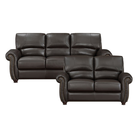Foxborough Dark Brown 2-Piece Living Room Set from Homelegance - Luna Furniture