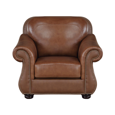 Attleboro Brown Leather Chair from Homelegance - Luna Furniture