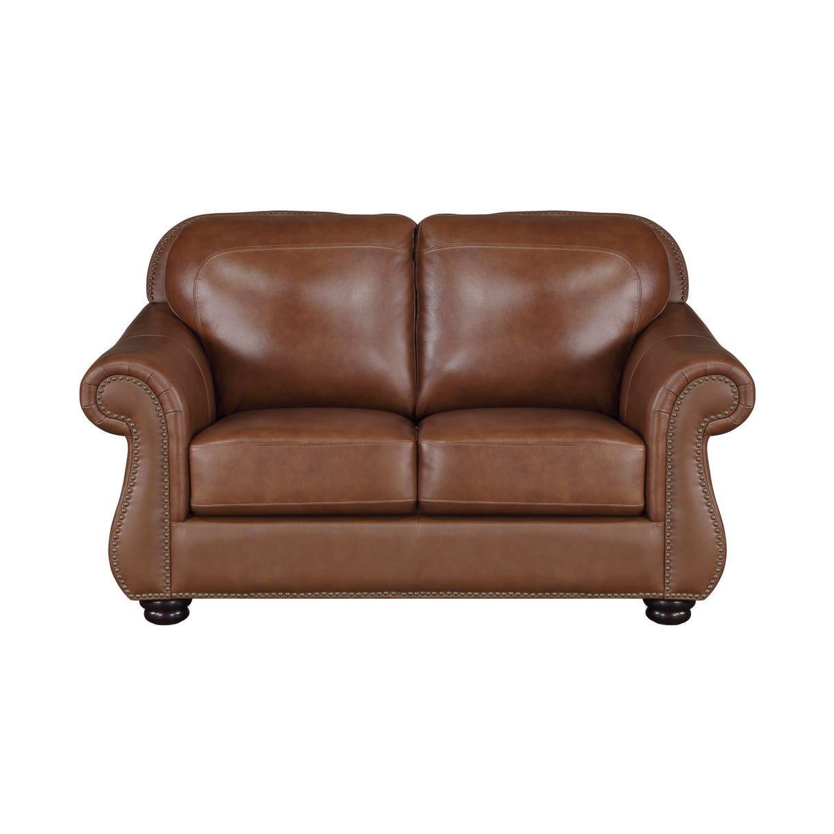 Attleboro Brown Leather Sofa and Loveseat from Homelegance - Luna Furniture