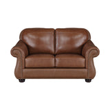 Attleboro Brown Leather Sofa and Loveseat from Homelegance - Luna Furniture