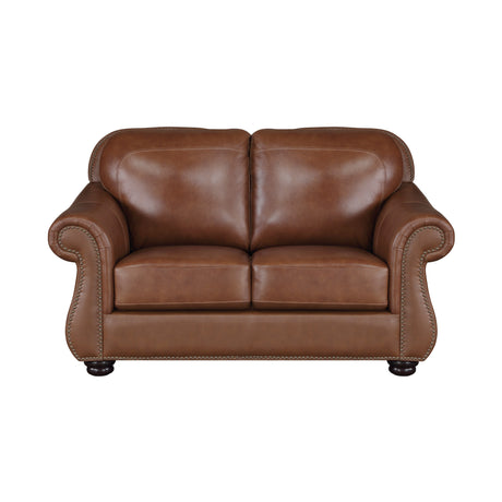 Attleboro Brown Leather Sofa and Loveseat from Homelegance - Luna Furniture