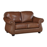 Attleboro Brown Leather Sofa and Loveseat from Homelegance - Luna Furniture