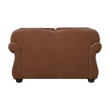 Attleboro Brown Leather Loveseat from Homelegance - Luna Furniture