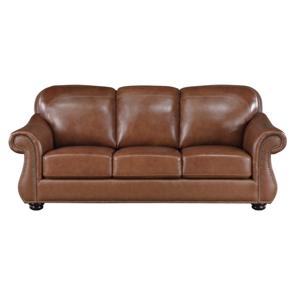 Attleboro Brown Leather Sofa