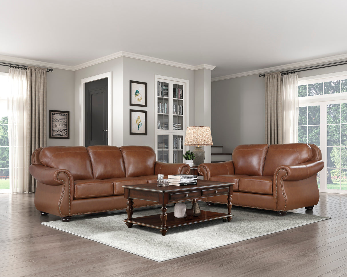 Attleboro Brown Leather Sofa from Homelegance - Luna Furniture