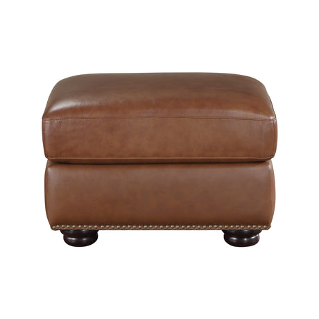 Attleboro Brown Leather Ottoman from Homelegance - Luna Furniture