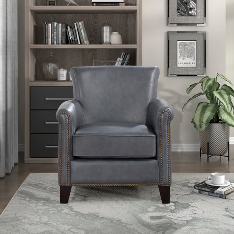 Braintree Burnish Gray Top-Grain Leather Accent Chair from Homelegance - Luna Furniture