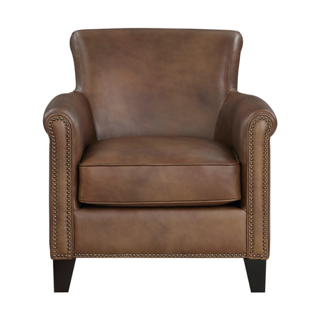 Braintree Brown Top-Grain Leather Accent Chair from Homelegance - Luna Furniture