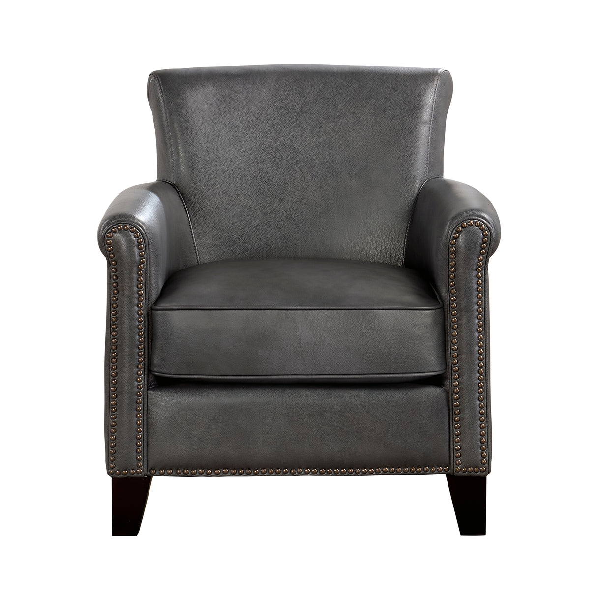 Braintree Gray Top-Grain Leather Accent Chair from Homelegance - Luna Furniture