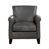 Braintree Gray Top-Grain Leather Accent Chair from Homelegance - Luna Furniture