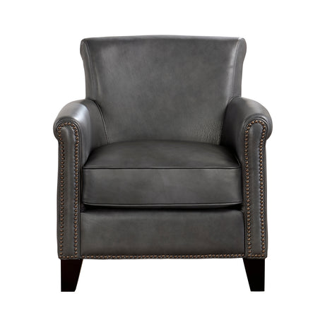 Braintree Gray Top-Grain Leather Accent Chair from Homelegance - Luna Furniture