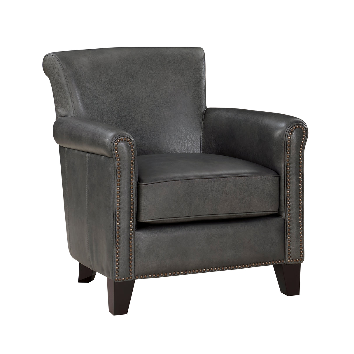 Braintree Gray Top-Grain Leather Accent Chair from Homelegance - Luna Furniture