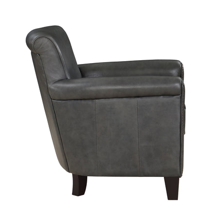 Braintree Gray Top-Grain Leather Accent Chair from Homelegance - Luna Furniture