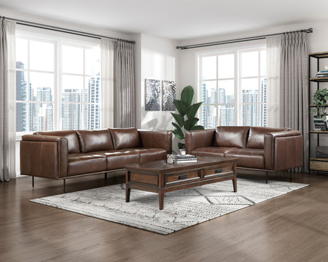 Soren Brown Loveseat from Homelegance - Luna Furniture
