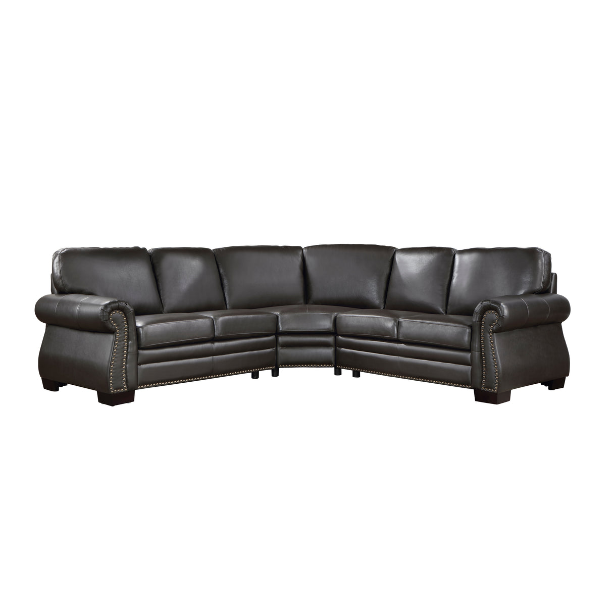 Wareham Dark Brown Leather 3-Piece Sectional from Homelegance - Luna Furniture