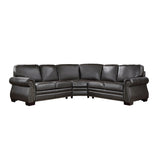 Wareham Dark Brown Leather 3-Piece Sectional from Homelegance - Luna Furniture