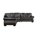 Wareham Dark Brown Leather 3-Piece Sectional from Homelegance - Luna Furniture