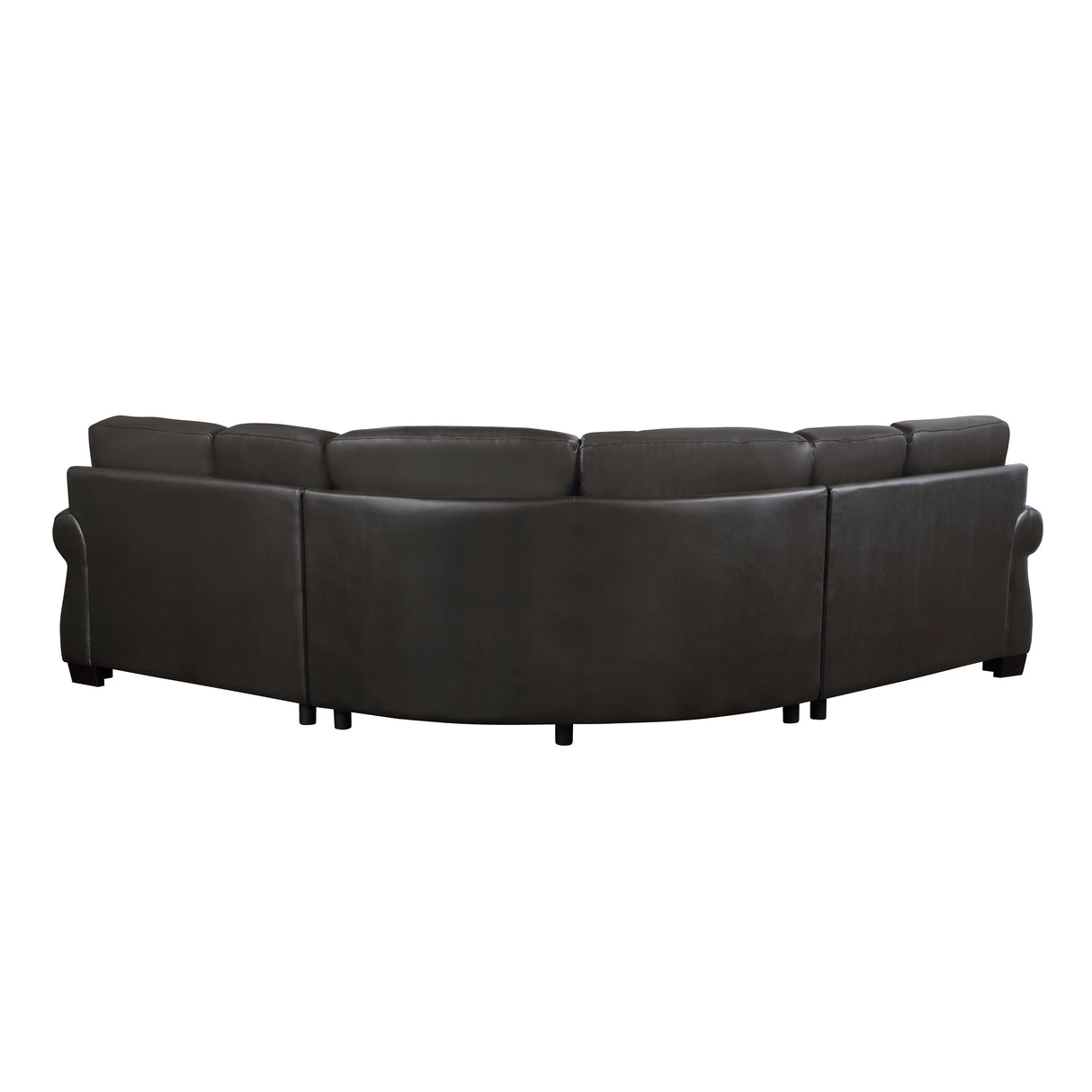Wareham Dark Brown Leather 3-Piece Sectional from Homelegance - Luna Furniture