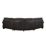 Wareham Dark Brown Leather 3-Piece Sectional from Homelegance - Luna Furniture