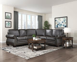 Wareham Dark Brown Leather 3-Piece Sectional from Homelegance - Luna Furniture