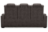 HyllMont Gray Power Reclining Sofa -  - Luna Furniture