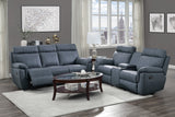 9301BUE-2 Double Glider Reclining Loveseat with Center Console from Homelegance - Luna Furniture