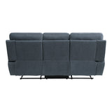 9301BUE-3 Double Reclining Sofa with Center Drop-Down Cup Holders from Homelegance - Luna Furniture