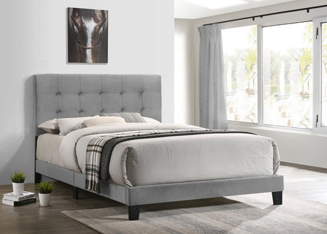 Misty Gray Queen Platform Bed - Luna Furniture