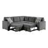9311GY*SC (3)3-Piece Sectional with Pull-out Bed and Pull-out Ottoman - Luna Furniture