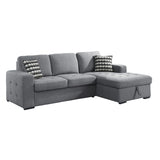 9313GY*22LRC (2)2-Piece Sectional with Right Chaise and Hidden Storage - Luna Furniture