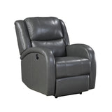 Foxcroft Gray Faux Leather Power Reclining Chair from Homelegance - Luna Furniture