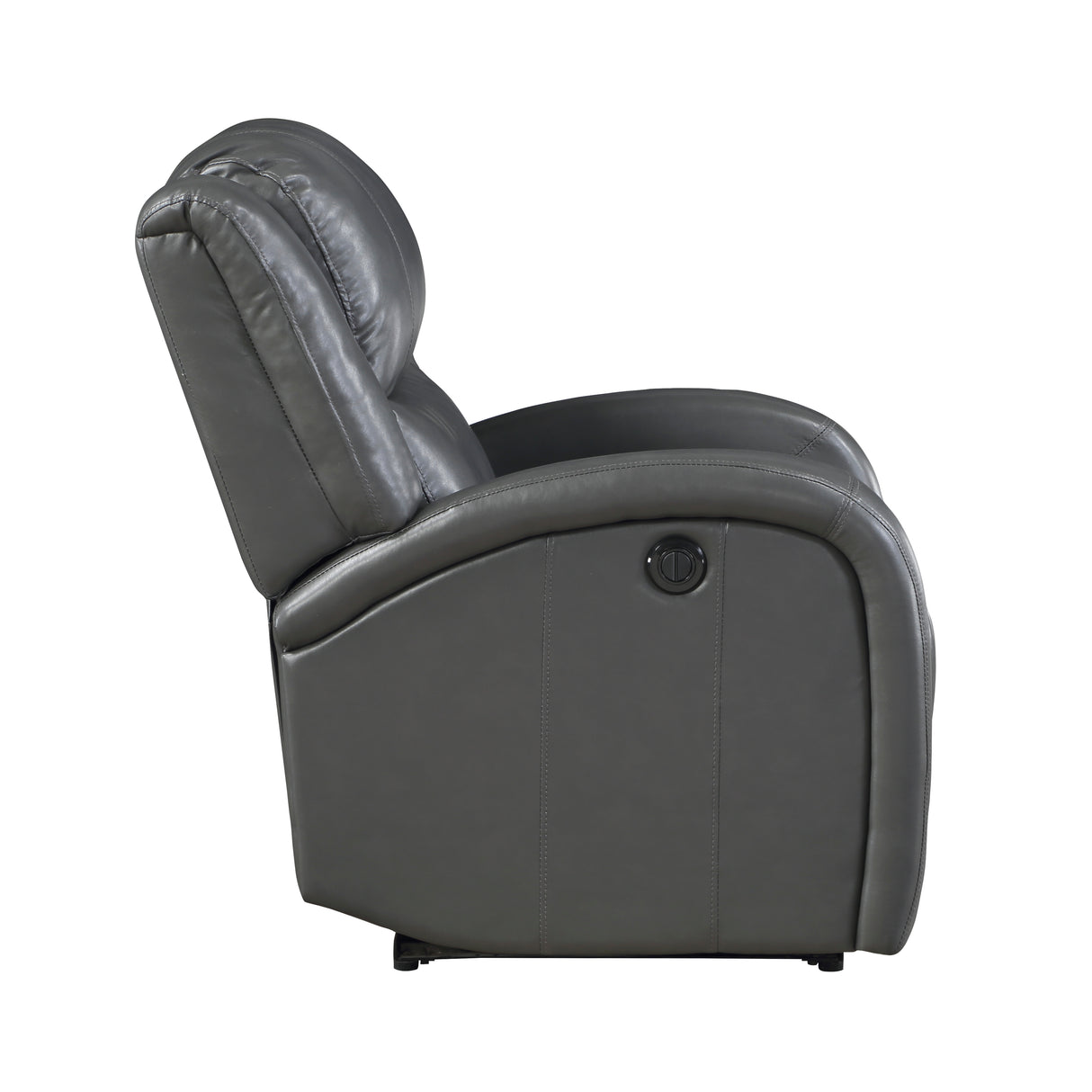 Foxcroft Gray Faux Leather Power Reclining Chair from Homelegance - Luna Furniture