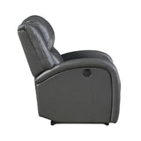 Foxcroft Gray Faux Leather Power Reclining Chair from Homelegance - Luna Furniture