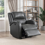 Foxcroft Gray Faux Leather Power Reclining Chair from Homelegance - Luna Furniture