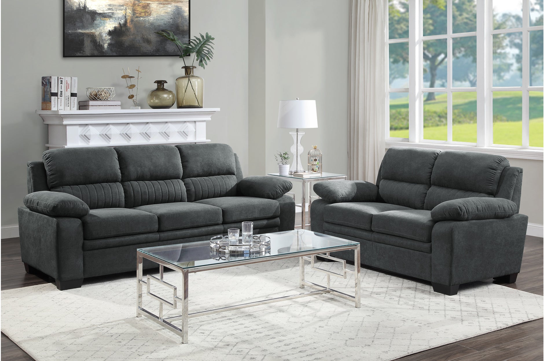 Holleman Dark Gray Living Room Set from Homelegance - Luna Furniture