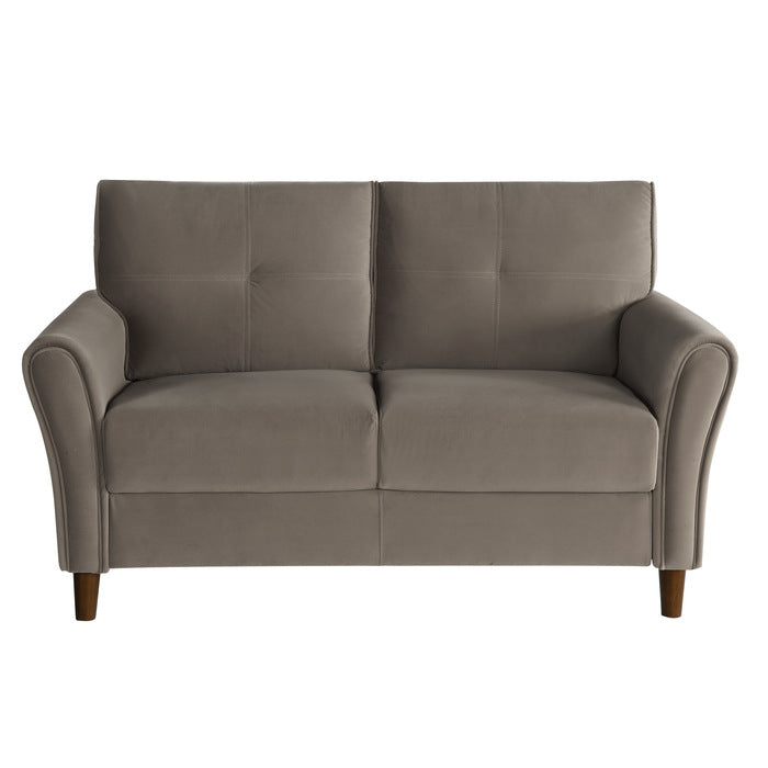 Dunleith Light Brown Velvet Loveseat from Homelegance - Luna Furniture