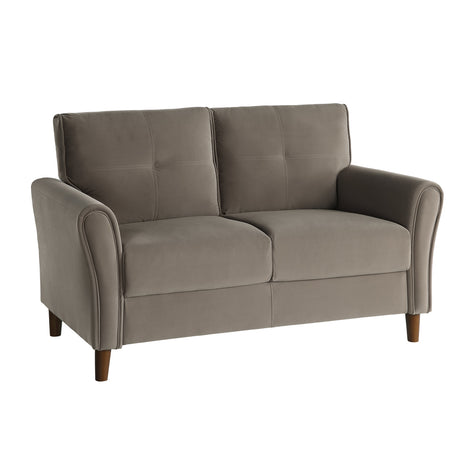 Dunleith Light Brown Velvet Loveseat from Homelegance - Luna Furniture