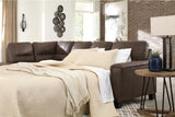 Navi Chestnut 2-Piece LAF Chaise Sleeper Sectional