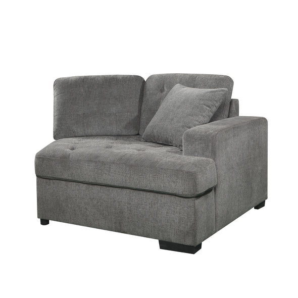 9401GRY*42LRU (4)4-Piece Sectional with Pull-out Bed and Pull-out Ottoman - Luna Furniture