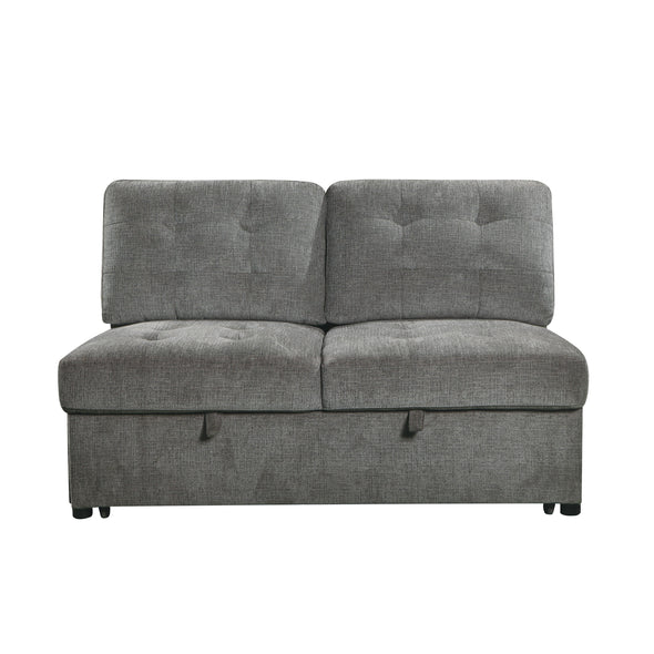 9401GRY*42LRU (4)4-Piece Sectional with Pull-out Bed and Pull-out Ottoman - Luna Furniture